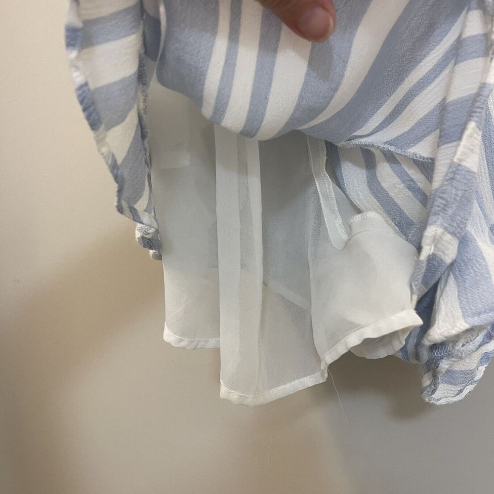 womens Large blue and white striped american eagle outfitters sleeveless romper - Picture 8 of 12